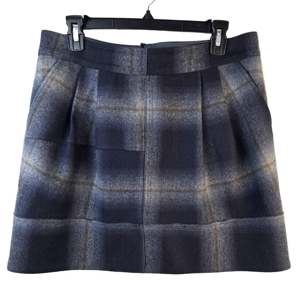 Brunello Cucinelli Plaid Mini Skirt Women's 8 Wool Blend Dark Academia Luxury